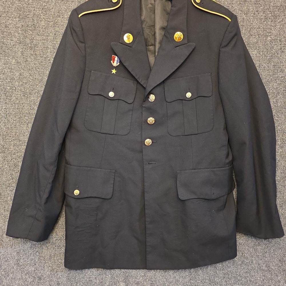 Bremen-Bowdon Suit Jacket Mens 40R Blue Polyester Wool Army Dress ROTC Uniform